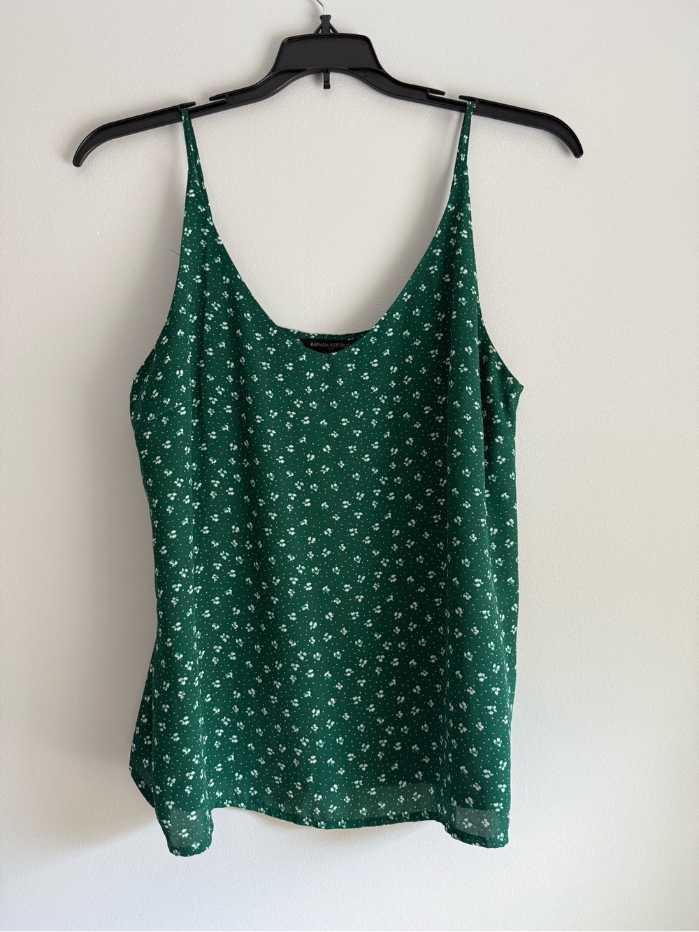 Banana Republic Green Floral Spaghetti Strap Camisole
